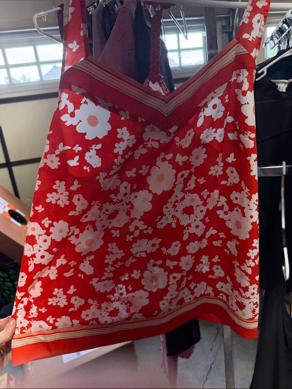 LC Lauren Conrad Red and White Floral Dress